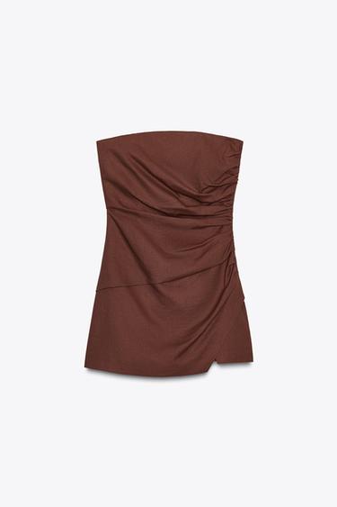 SHORT LINEN BLEND JUMPSUIT - Terracotta by Zara - Image 4