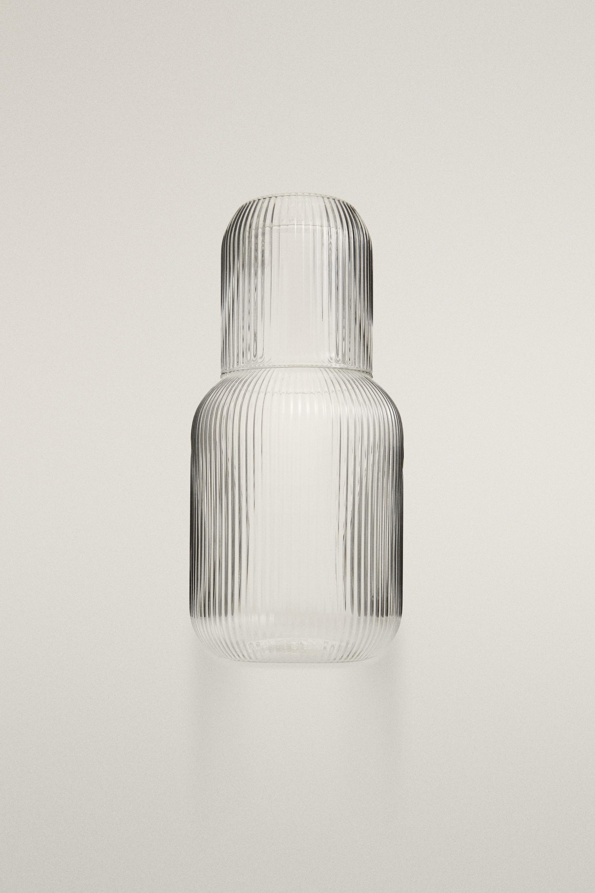 BOROSILICATE BOTTLE AND TUMBLER SET (SET OF 2) - Transparent