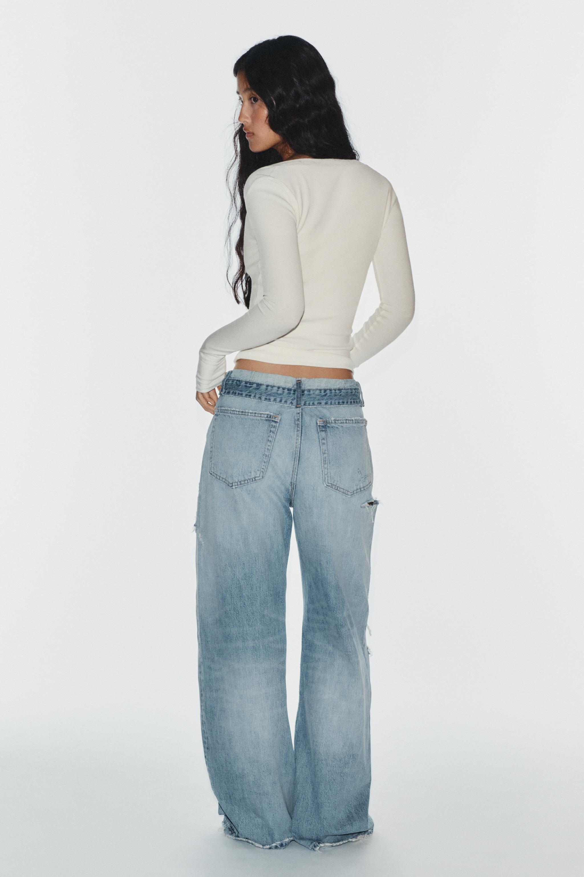 TRF MID-RISE FOLDED WAIST JEANS
