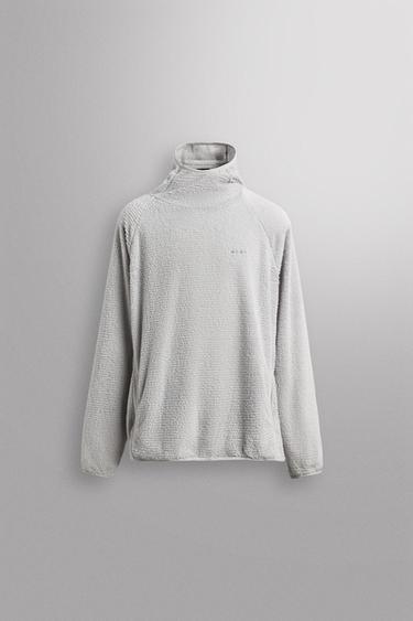 TEXTURED FAUX FUR HOODIE - Oyster-white by Zara
