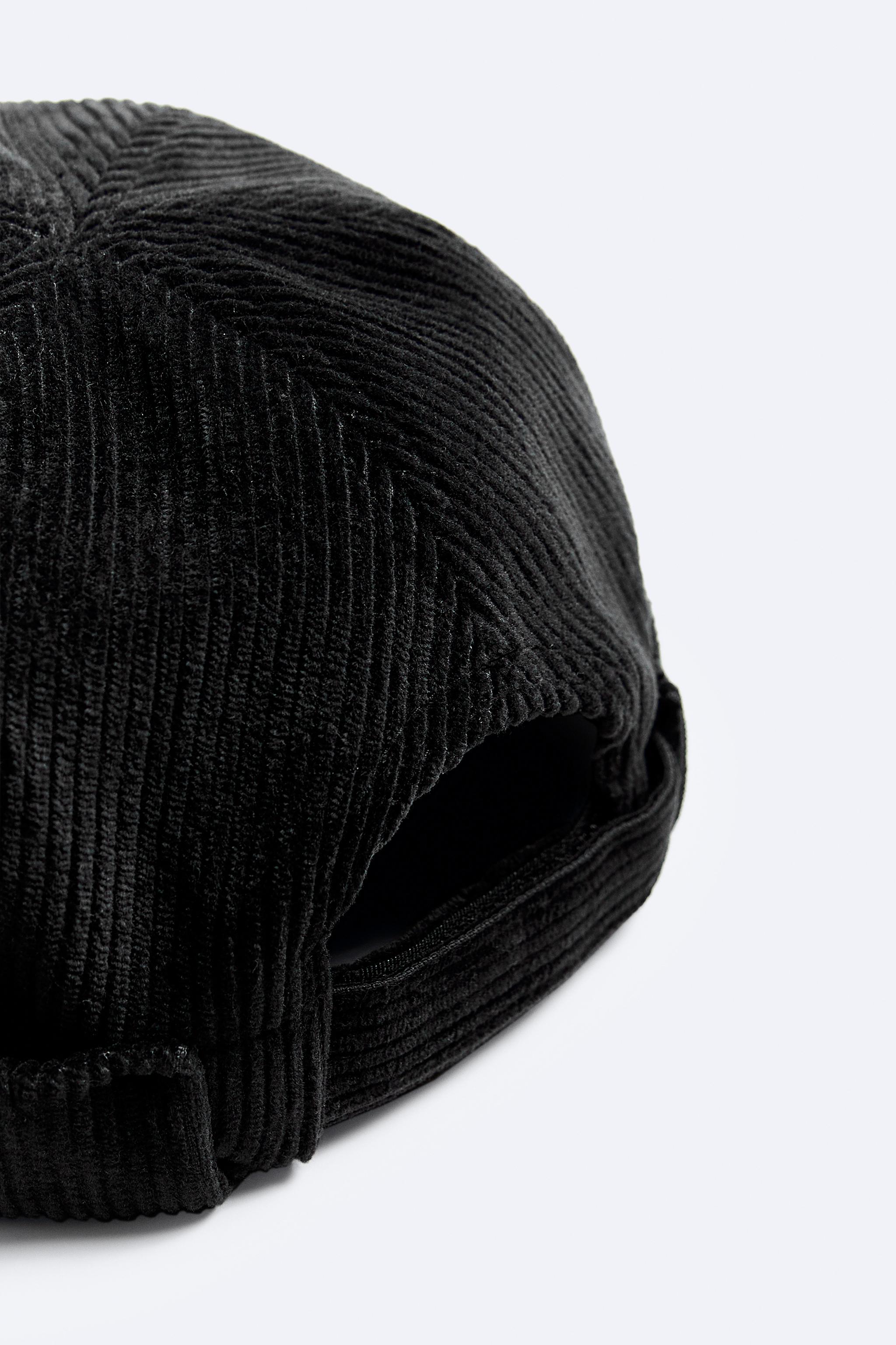 SHORT CORDUROY HAT - Black | ZARA United Kingdom