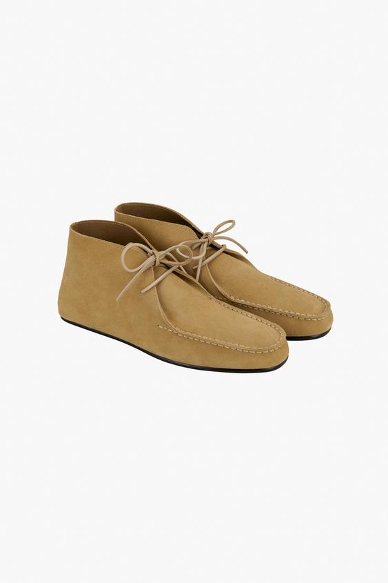 CLARKS x ZARA レザーショートブーツ 面白かっ ブラウン