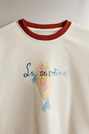 T-SHIRT ENFANT "LA SARDINE" - Blanc cassé de Zara - Image 1