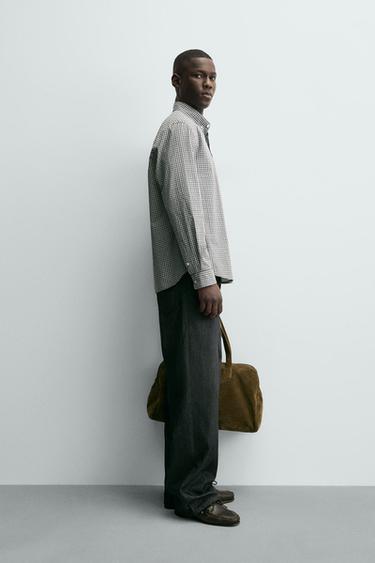 SOFT COTTON SHIRT - Grey / Blue by Zara - Image 3