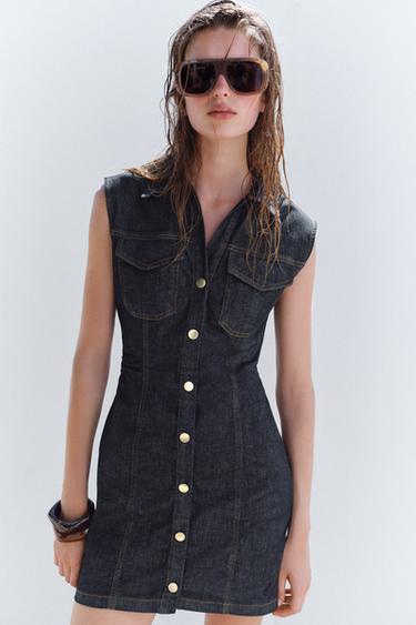 VESTIDO Z1975 MINI DENIM - Azul de Zara