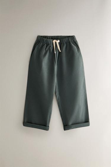 KINDERHOSE AUS BAUMWOLLTWILL - Grün von Zara - Bild 0