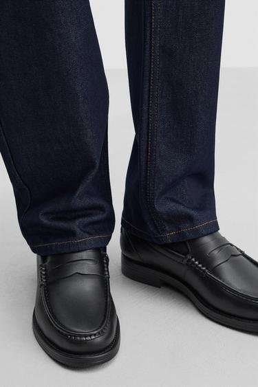 LEATHER PENNY STRAP LOAFERS - Black by Zara