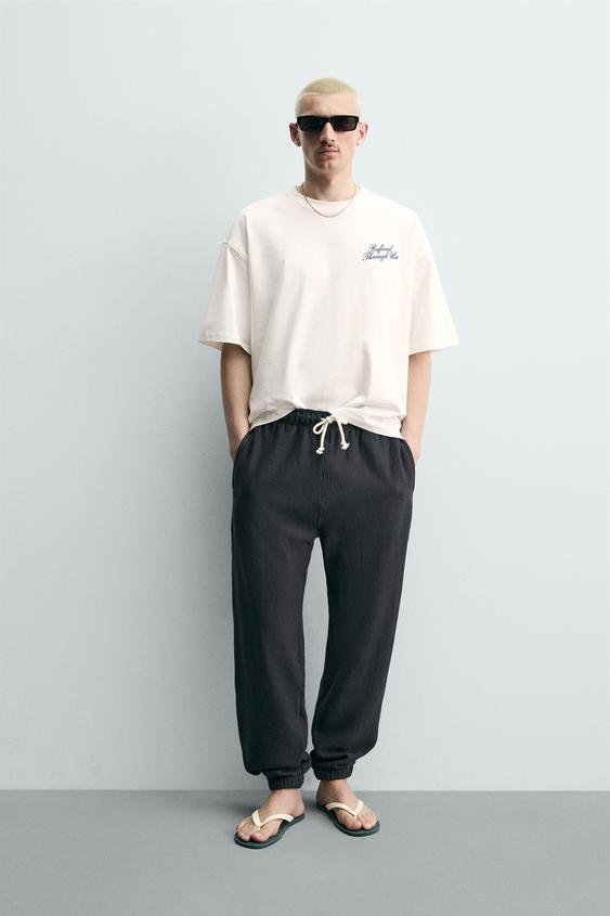 CAMISETA RELAXED FIT COM MENSAGENS ESTAMPADAS - Branco da Zara - Imagem 0