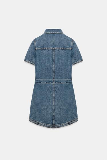 ROBE COURTE EN JEAN Z1975 AVEC CEINTURE - Bleu de Zara - Image 8