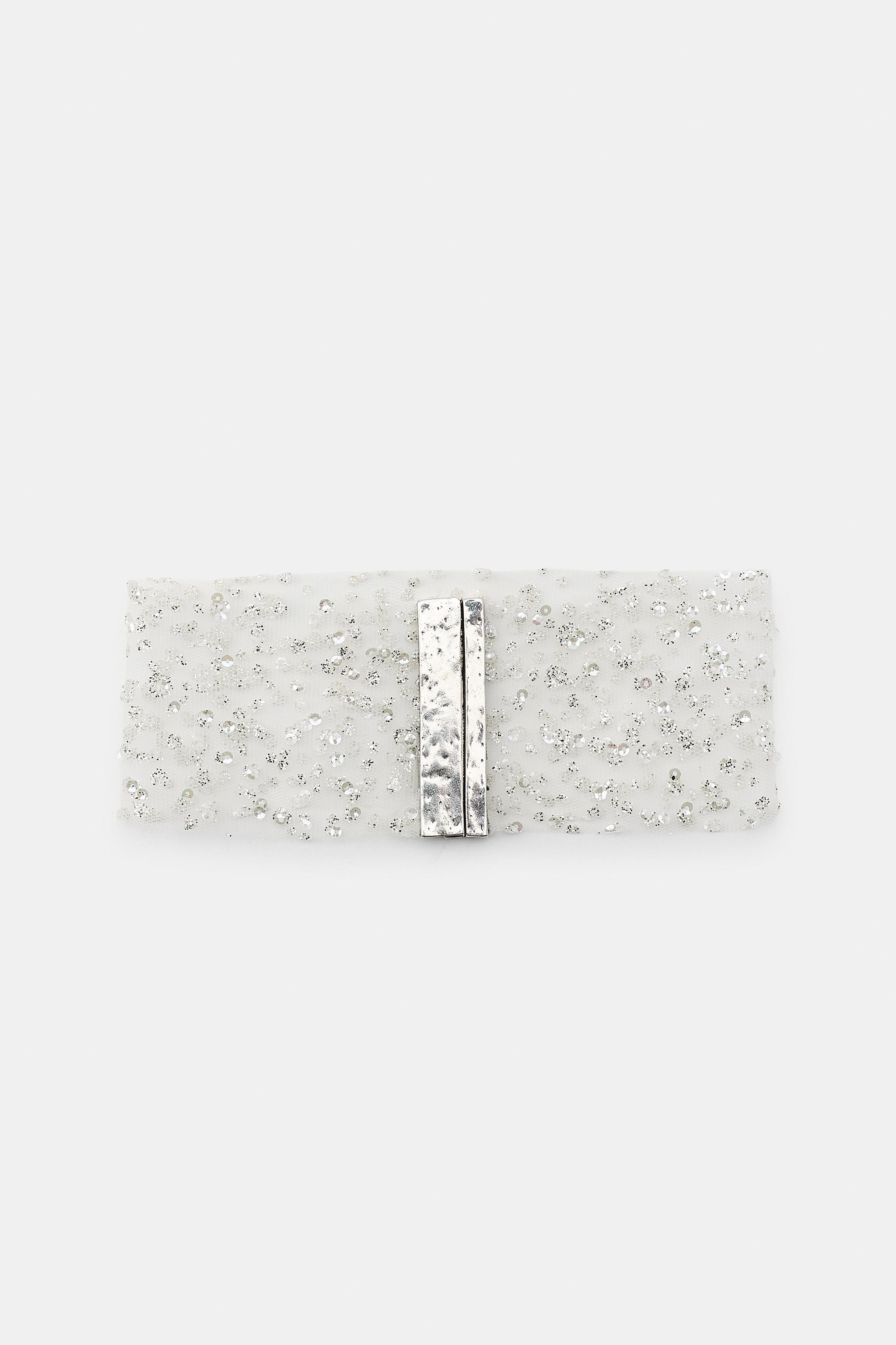 COLLIER CHOKER TISSU BRILLANTS