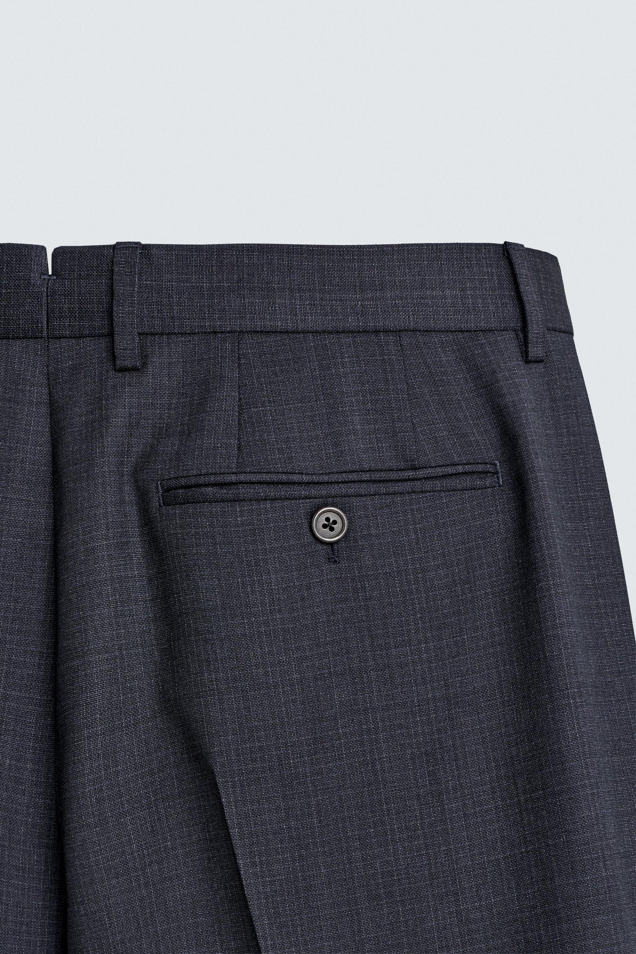 REGULAR FIT 100% WOOL SUIT PANTS