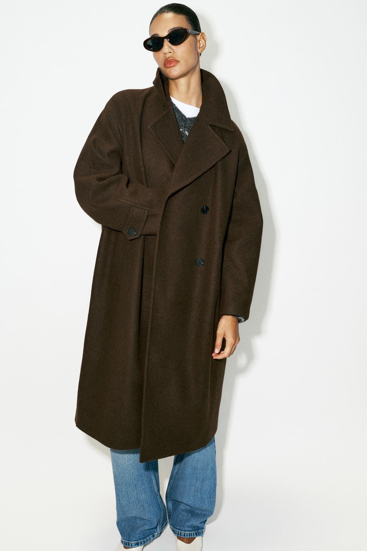 SOFT OVERSIZED COAT — Brown
