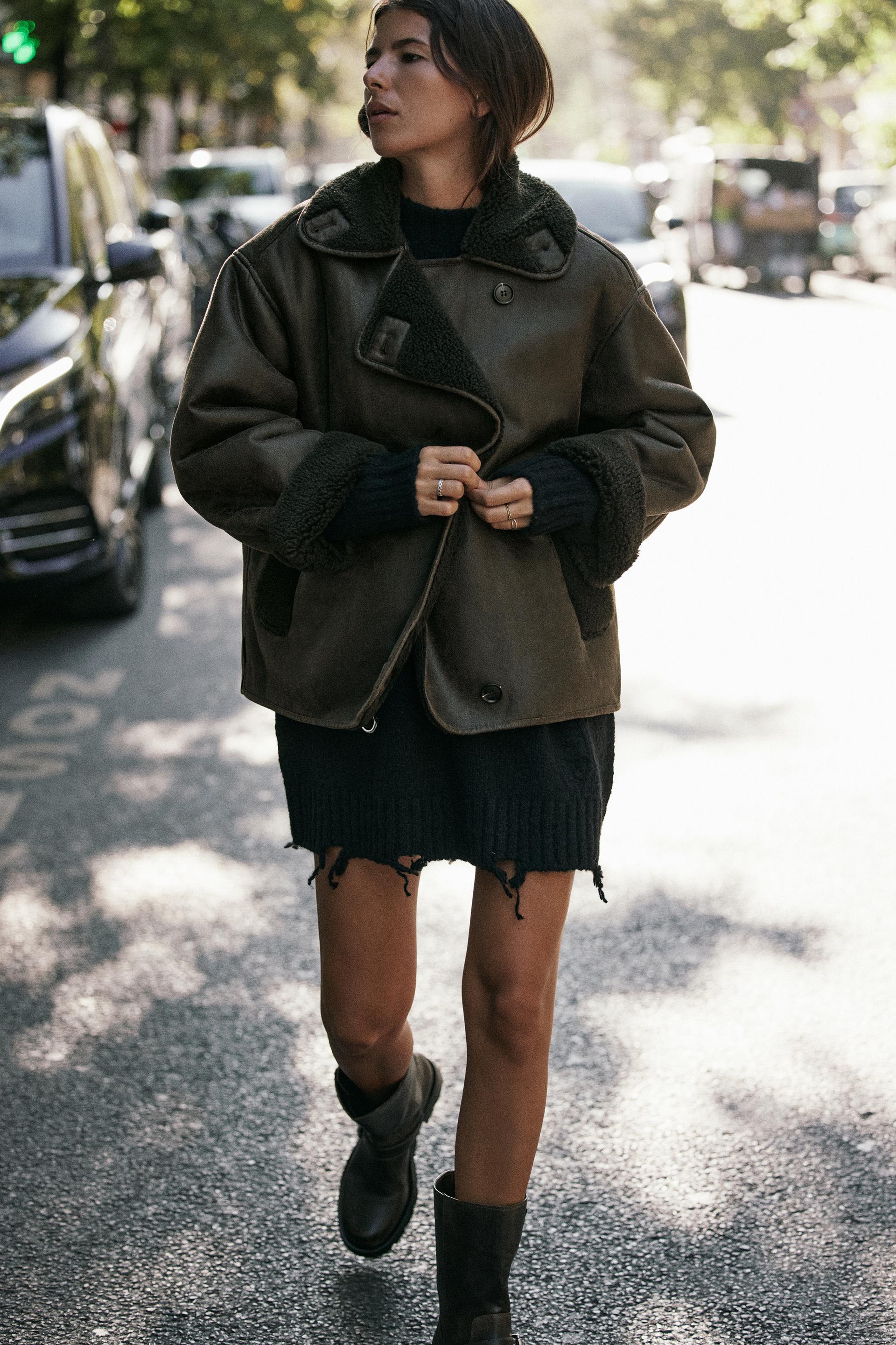 double faced jacket with belt zara