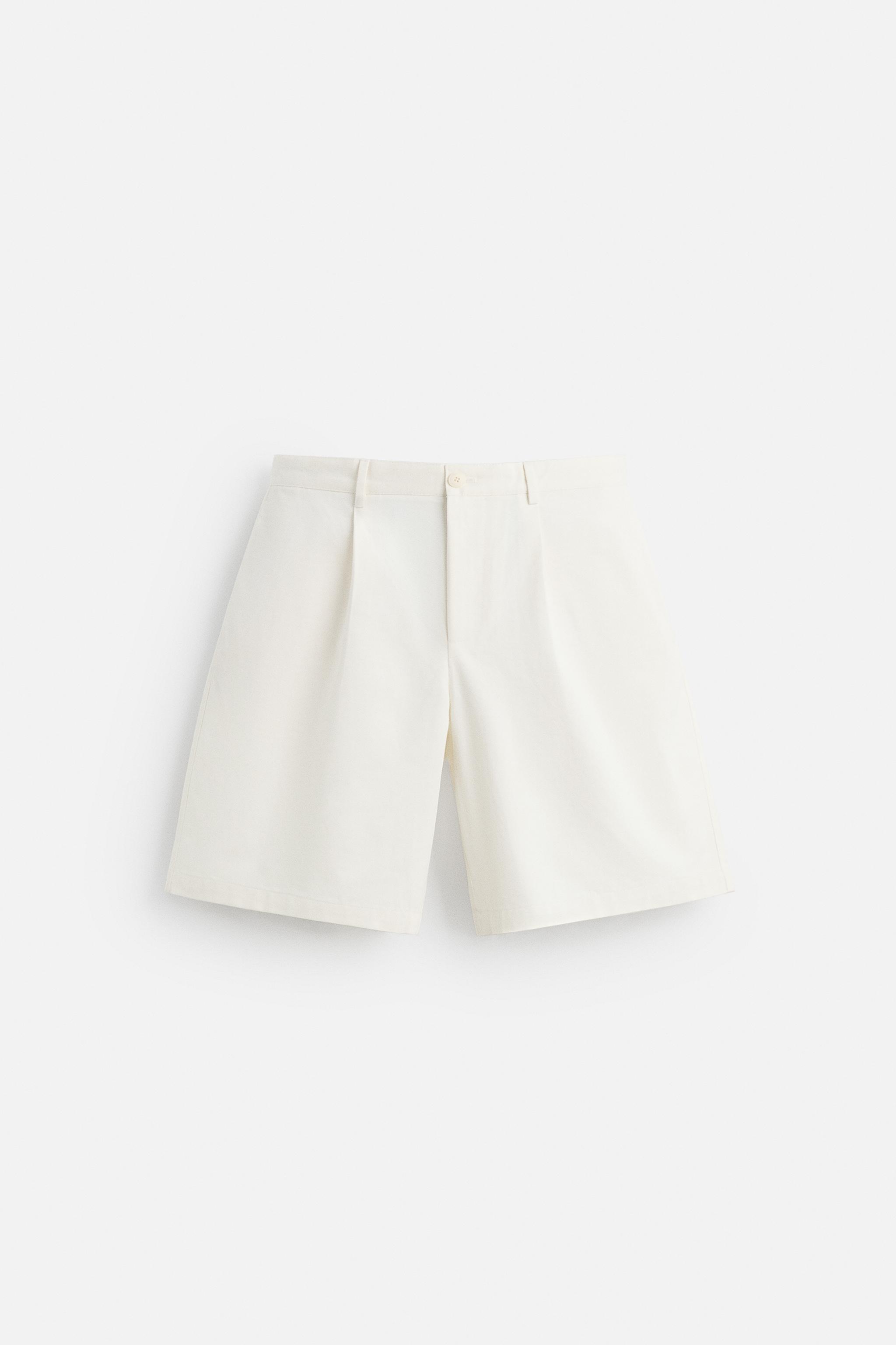 Bermuda Femme En Coton & Lin - Taille Haute Élastique, Jambe Large, Fendu - Parfait Pour L'Été & Plage - 6