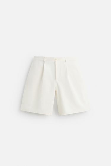 BERMUDA EN COTON - LIN PLIS - Blanc de Zara - Image 5