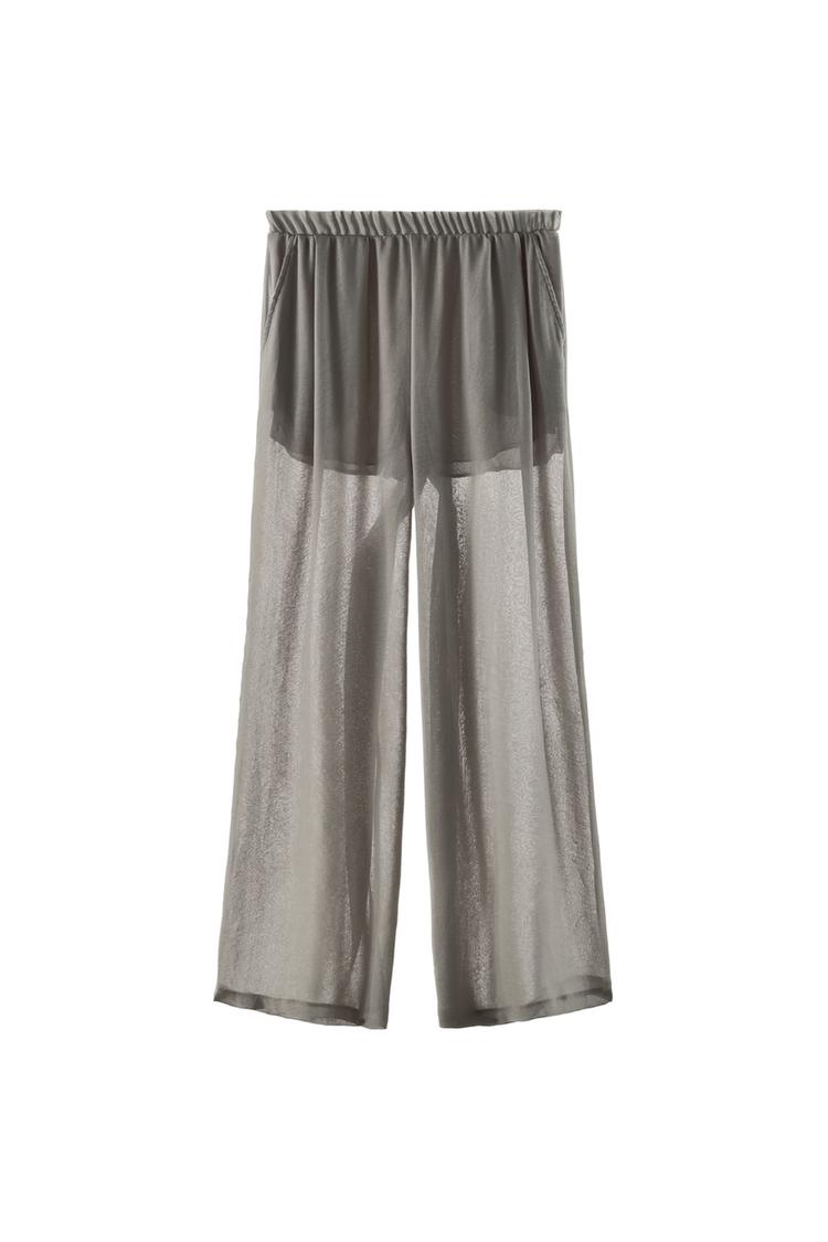 SEMI-SHEER PALAZZO TROUSERS