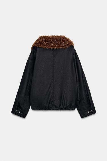 CHAQUETA BOMBER BORREGUILLO ZW COLLECTION - Negro de Zara