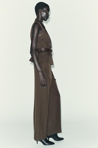 BELTED WAISTCOAT - brown vigore by Zara - Image 2
