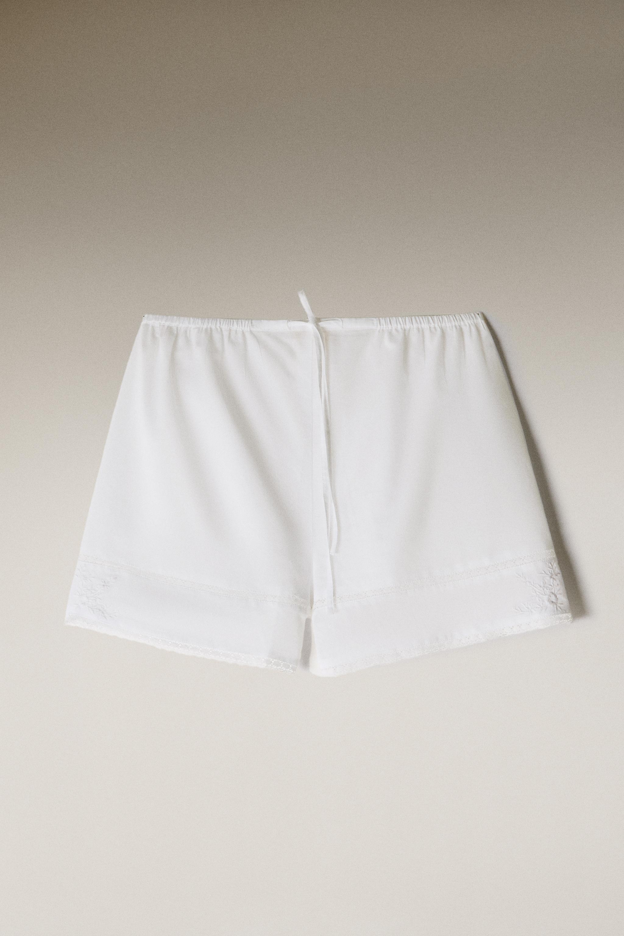 レース&刺繍 ショートパンツ - ホワイト | ZARA Japan / 日本