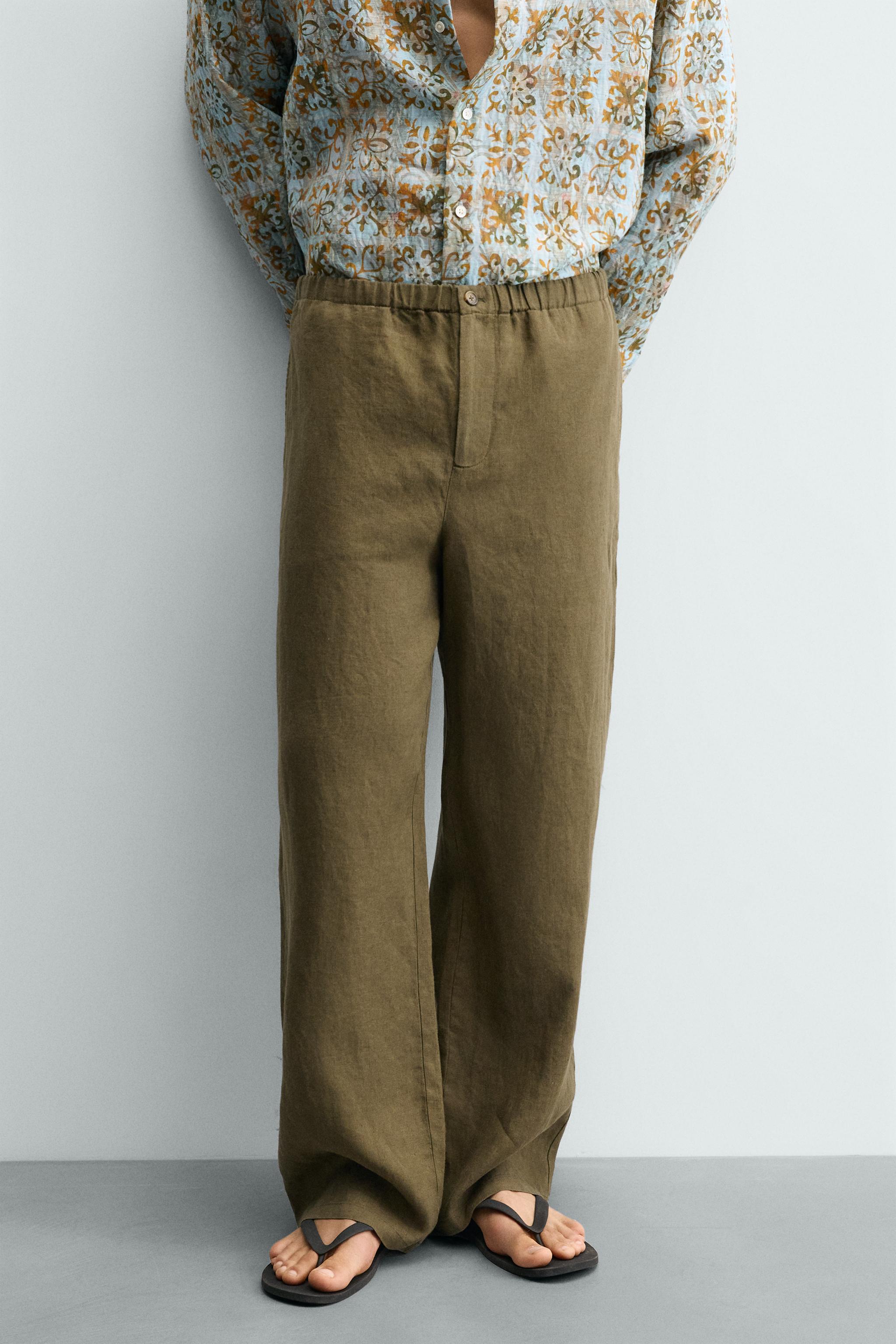 100% LINEN RELAXED FIT PANTS