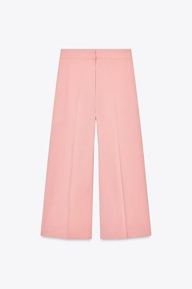 Zara HIGH WAISTED CULOTTES - Dusty pink