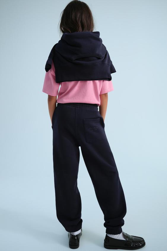 Zara 0FR. PARIS X ZARA EMBROIDERED TEXT SWEATSHIRT - Blue - Image 0