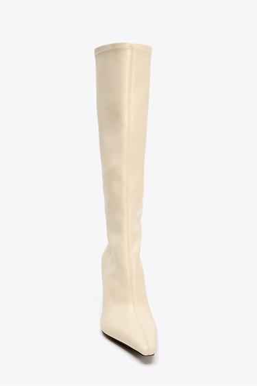 HIGH-HEEL BOOTS - White by Zara - Image 5