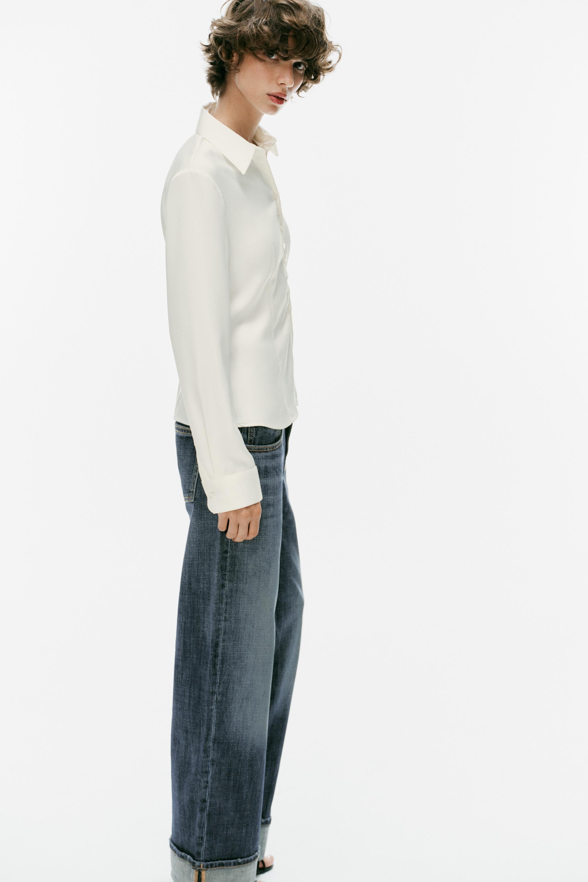 Zara FITTED SATIN SHIRT — фото 5