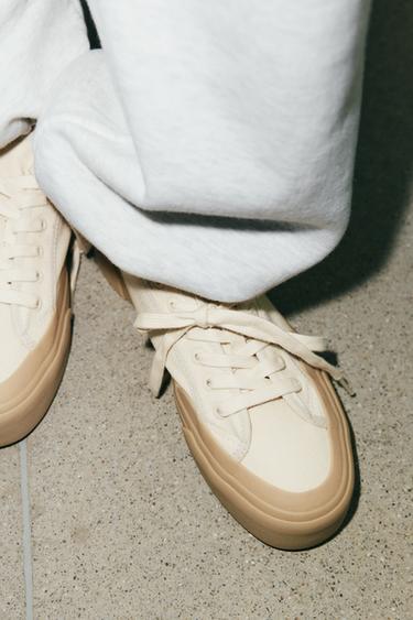 FABRIC TRAINERS - Ecru White by Zara - Image 2