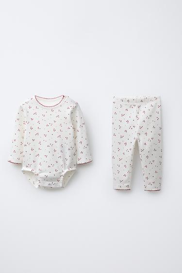 STAR BODYSUIT AND LEGGINGS SET - Ecru by Zara - Image 0