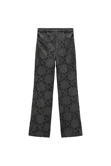 TROUSERS WITH CUTWORK EMBROIDERY