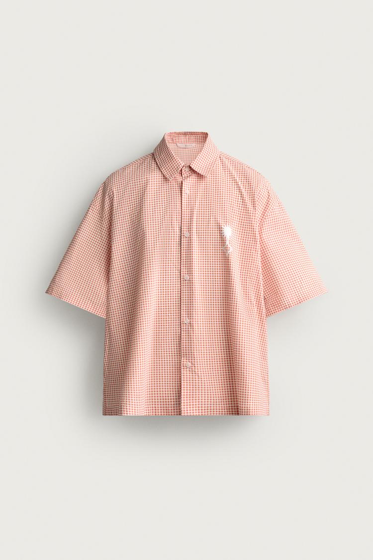 Camisa de corte boxy con estampado de eslogan 8