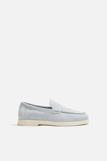 MOCASÍN PIEL CASUAL - Azul Celeste de Zara