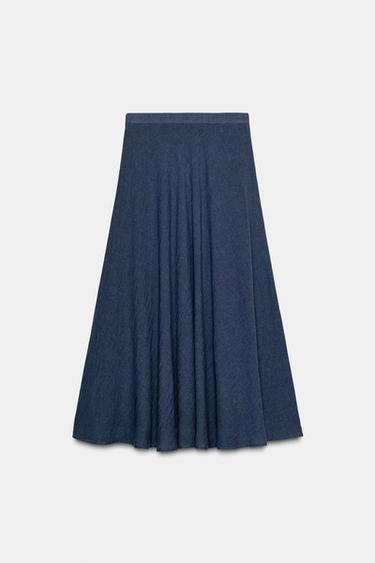LAYERED MIDI SKIRT - Blue by Zara - Image 6