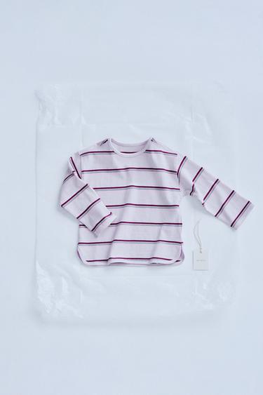 TIMELESZ - STRIPED T-SHIRT - Burgundy by Zara - Image 0