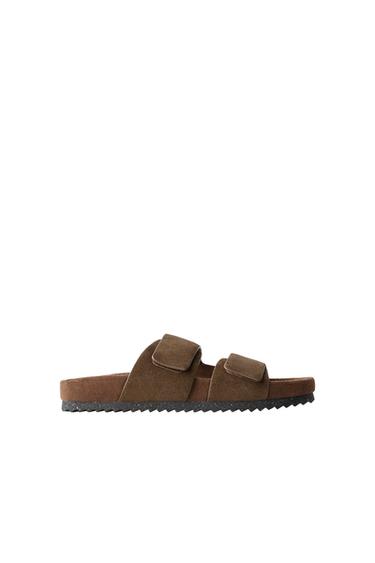 STORIESZ - SPLIT SUEDE LEATHER SANDALS - Brown by Zara - Image 0
