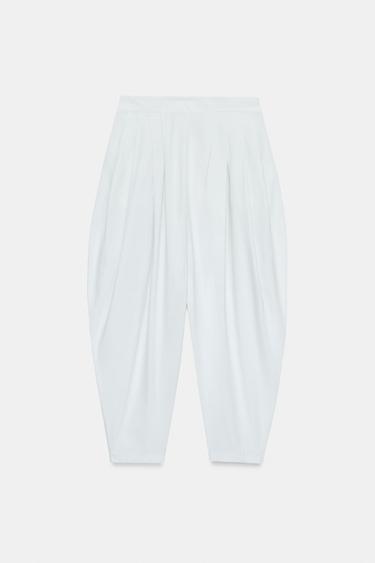 PANTALON AMPlE À PLIS - Gris bleu de Zara - Image 6