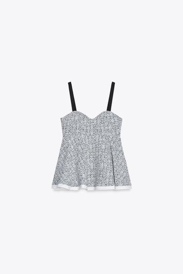 CONTRAST TEXTURED TOP - Blue by Zara - Image 3