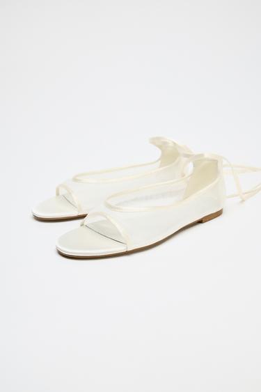 CHAUSSURES PLATES MESH POINTE OUVERTE ÉDITION LIMITÉE - Écru de Zara - Image 3