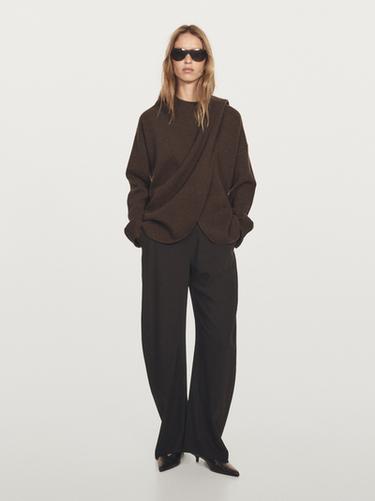 Zara Cashmere blend cape cardigan - Dark brown - Image 0
