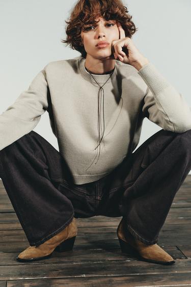 ΜΠΟΤΆΚΙ ΜΕ ΤΑΚΟΎΝΙ ΑΠΌ ΣΟΥΈΤ - Χρώμα της άμμου/καφέ του Zara