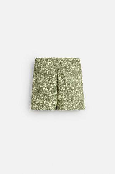 ABSTRACT PRINT MID-LENGTH SWIMMING TRUNKS - Light khaki by Zara - Image 7
