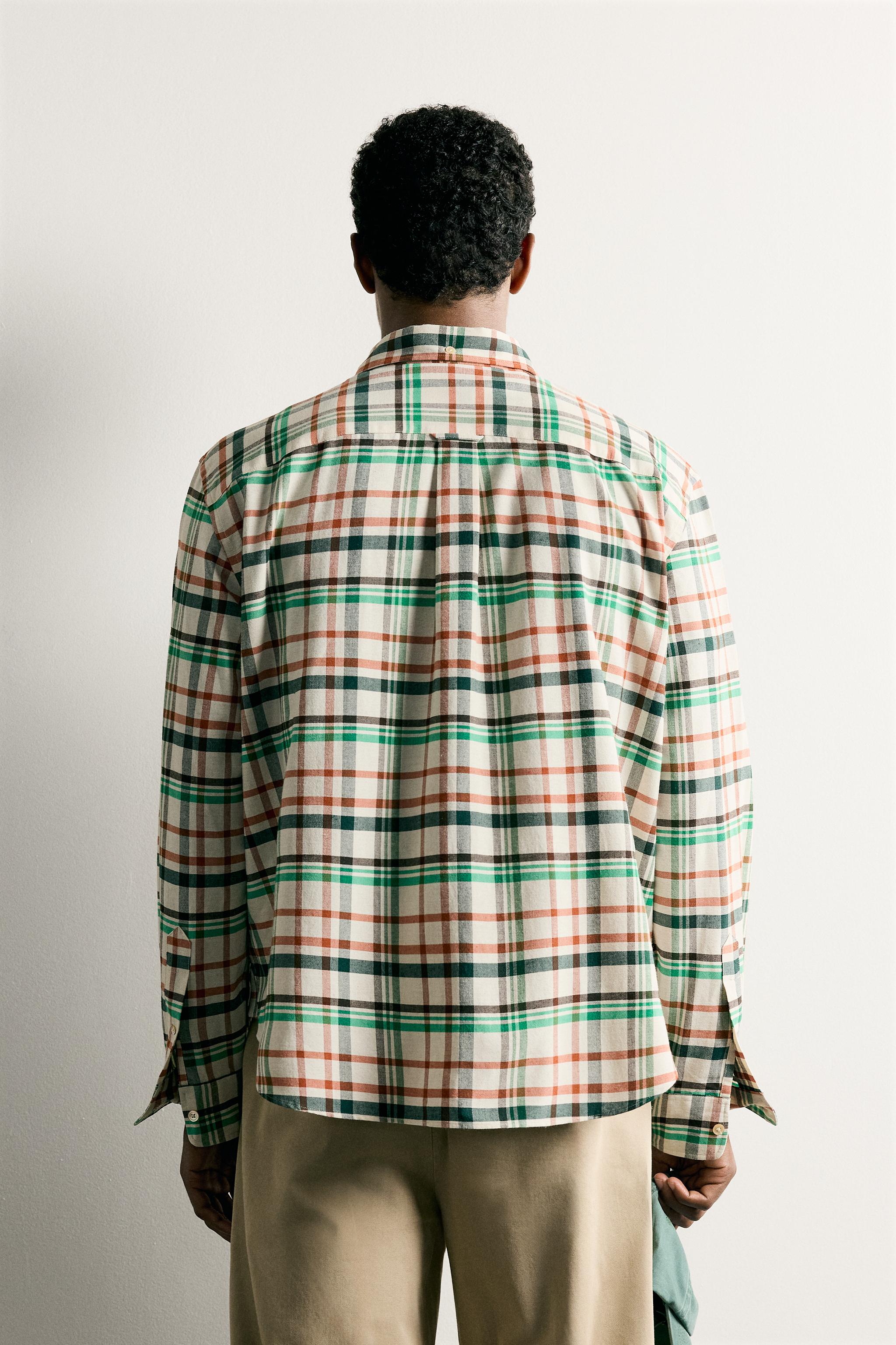 Zara RELAXED FIT KARELİ GÖMLEK görsel 3