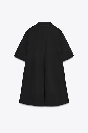 VESTIDO CORTO POPELÍN ZW COLLECTION - Negro de Zara
