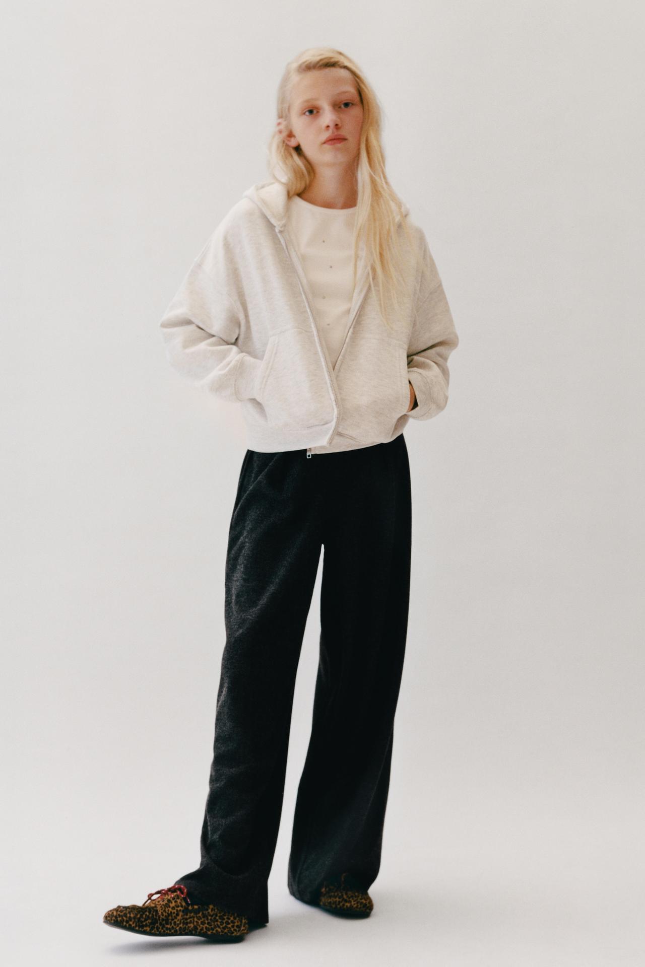WIDE-LEG SOFT-TOUCH PANTS — Anthracite grey