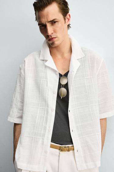 CHEMISE RELAXED FIT COTON-LIN - Blanc de Zara - Image 5