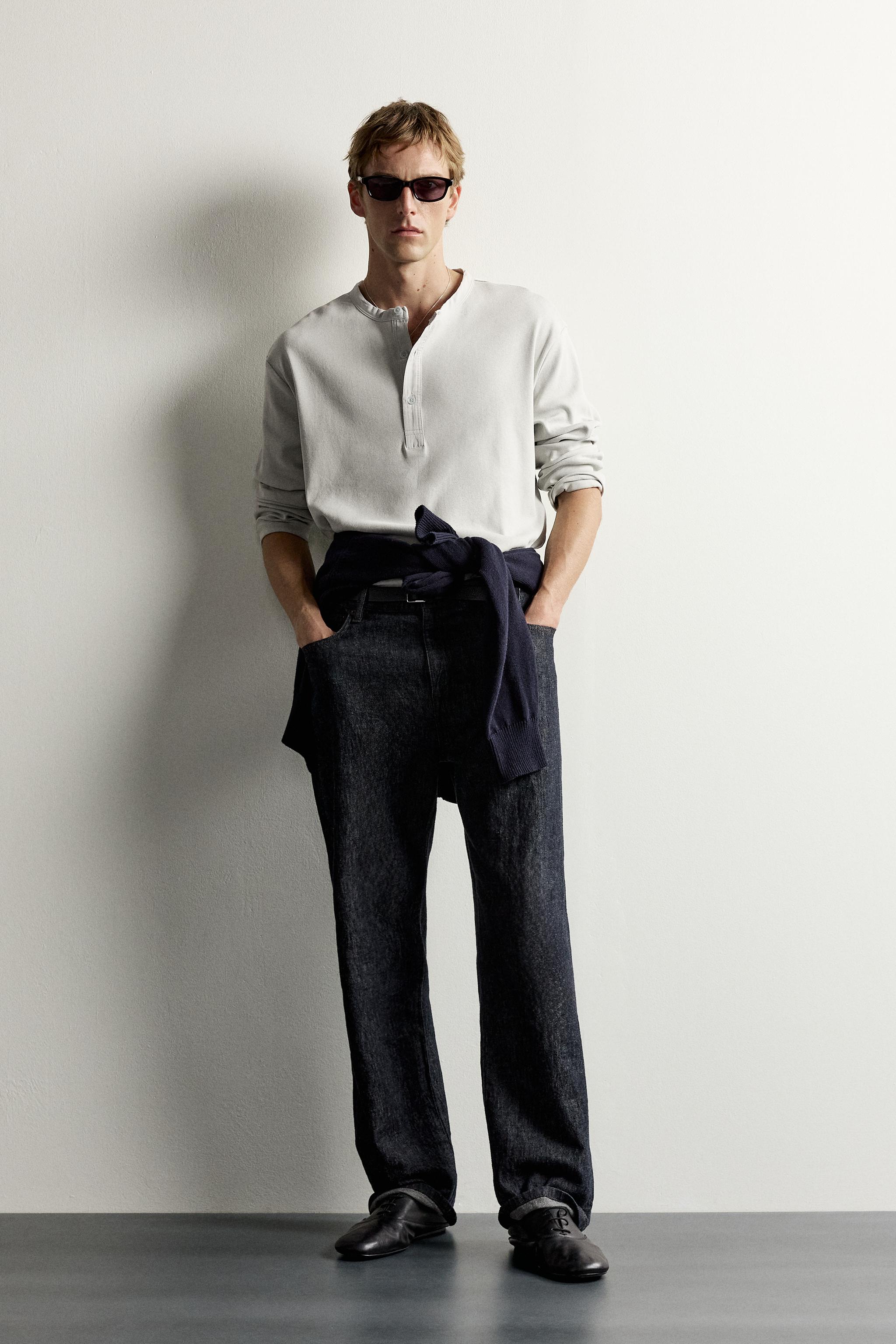 Zara RELAXED FIT DÜĞMELİ YAKA T-SHIRT