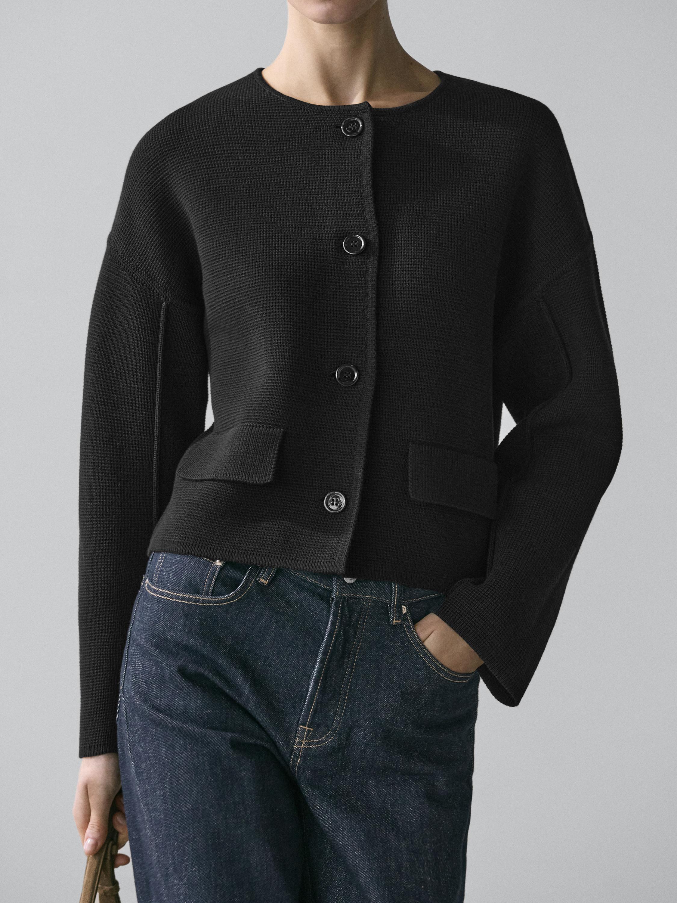 Cotton knit cardigan