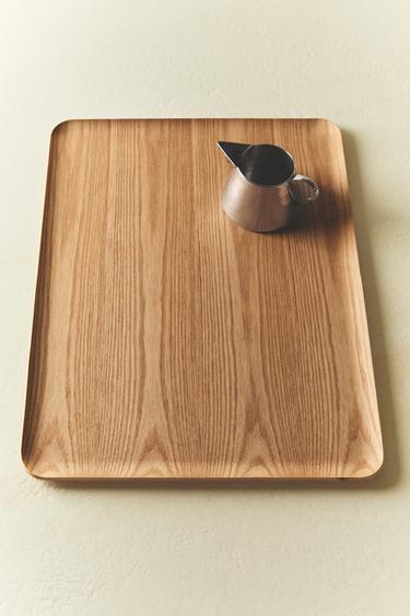 RECTANGULAR NON-SLIP WOODEN TRAY - Light beige by Zara - Image 5