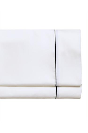 Zara SATEEN FLAT SHEET WITH PIPING - Black